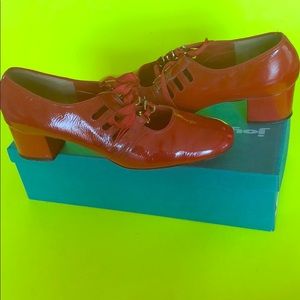 Vtg Red Joyce lace up shoe